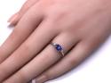 18ct Tanzanite & Diamond 3 Stone Ring