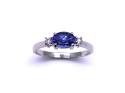 18ct Tanzanite & Diamond 3 Stone Ring