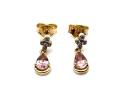 9ct Tourmaline & Zircon Drop Earrings