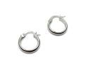 9ct White Gold Plain Hoop Earrings