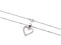 9ct White Gold CZ Heart Pendant & Chain