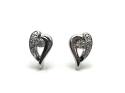 18ct White Gold Diamond Heart Earrings