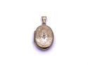 9ct Patterned Oval Diamond Locket