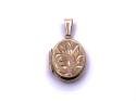 9ct Yellow Gold Patterned Oval Locket