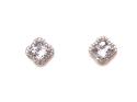 9ct White Gold Aquamarine & Diamond Earrings