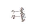 9ct White Gold Aquamarine & Diamond Earrings