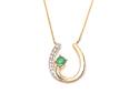 9ct Emerald & Diamond Horseshoe Necklet