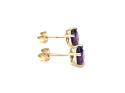 9ct Yellow Gold Amethyst Stud Earrings