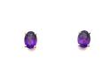 9ct Yellow Gold Amethyst Stud Earrings