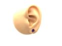 9ct Yellow Gold Amethyst Stud Earrings