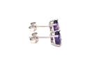 9ct White Gold Amethyst Stud Earrings