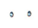 9ct Yellow Gold Blue Topaz Stud Earrings