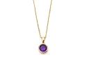 9ct Yellow Gold Amethyst Pendant & Chain