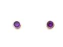 9ct Yellow Gold Amethyst Stud Earrings 5mm