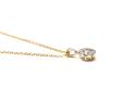 9ct Yellow Gold Diamond Cluster Pendant & Chain