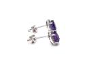 9ct White Gold Amethyst & Diamond Cluster Earrings