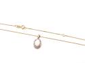 9ct Yellow Gold Opal & Diamond Pendant & Chain