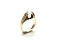 9ct Yellow Gold Gents CZ Solitaire Ring