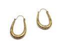 9ct Yellow Gold Patterned Hoop Earrings