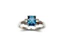 9ct White Gold Topaz Solitaire Ring