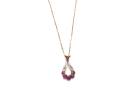 9ct Ruby & Diamond Pendant & Chain