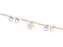 Silver Fancy Heart Drop Anklet 10 Inch