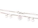 Silver Fancy Heart Drop Anklet 10 Inch