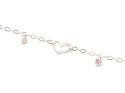 Silver Fancy Heart Drop Anklet 10 Inch