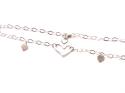 Silver Fancy Heart Drop Anklet 10 Inch