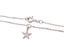 Silver Starfish Drop Anklet 10 Inch