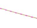 Silver Yellow Gold Plated Pink Enamel Anklet