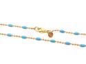 Silver Yellow Gold Plated Blue Enamel Anklet