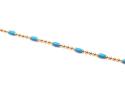 Silver Yellow Gold Plated Blue Enamel Anklet