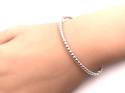 Silver Bobble Bead Hinged Bangle 61mm