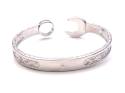 Silver Patterned Spanner Bangle 70mm