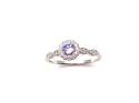 Silver Tanzanite & CZ Round Cluster Ring