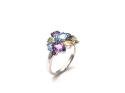 Silver Multi Stone Cluster Ring