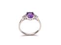 Silver Amethyst & CZ Ring