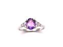 Silver Amethyst & CZ Ring