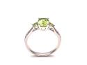 Silver Peridot & CZ 3 Stone Ring