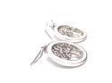 Silver White Opalique Tree Of Life Drop Earrings