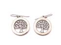 Silver White Opalique Tree Of Life Drop Earrings