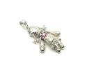 Silver CZ Moveable Ragdoll Pendant