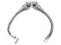 Silver Marcasite & CZ Panther Head Fancy Bracelet