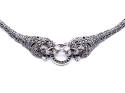 Silver Marcasite & CZ Panther Head Fancy Bracelet