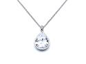 Silver CZ Teardrop Pendant & Chain