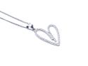 Silver CZ Open Heart Pendant & Chain