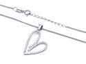 Silver CZ Open Heart Pendant & Chain