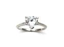 14ct White Gold CZ Heart Solitaire Ring