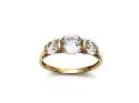 14ct Yellow Gold CZ 3 Stone Ring